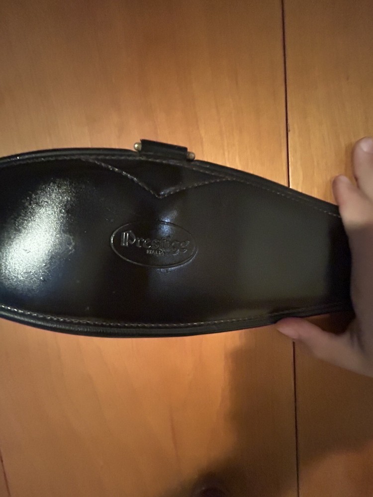 prestige black leather girth