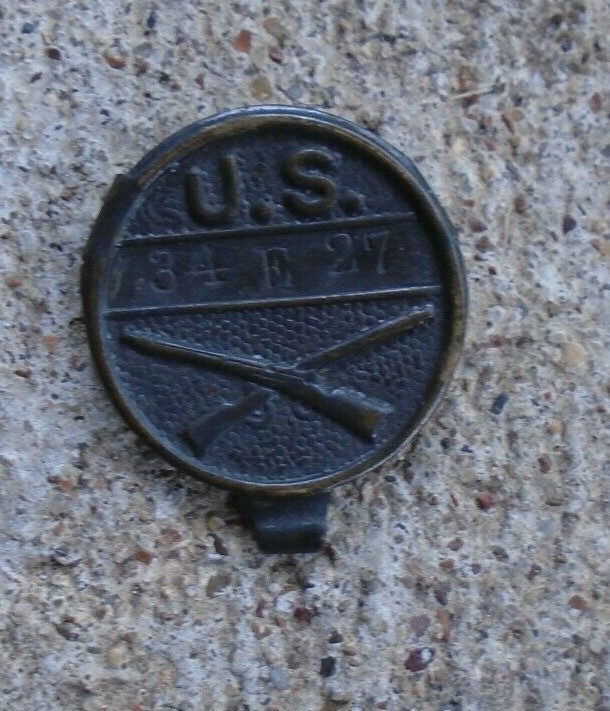 US Army infantry marking tag, marked 34 E 27
