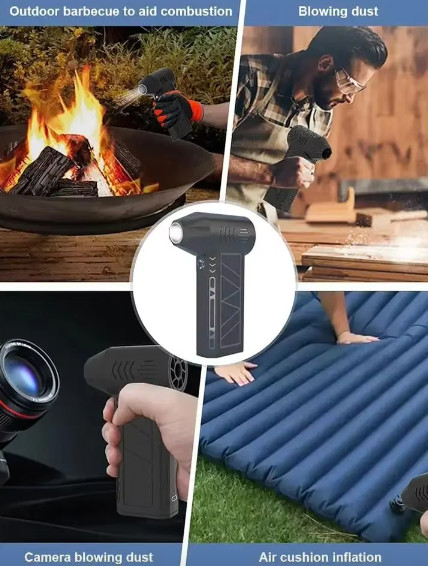 Compressed Air Duster Mini Blower with LED Light, 130,000 RPM, 3 Speed new