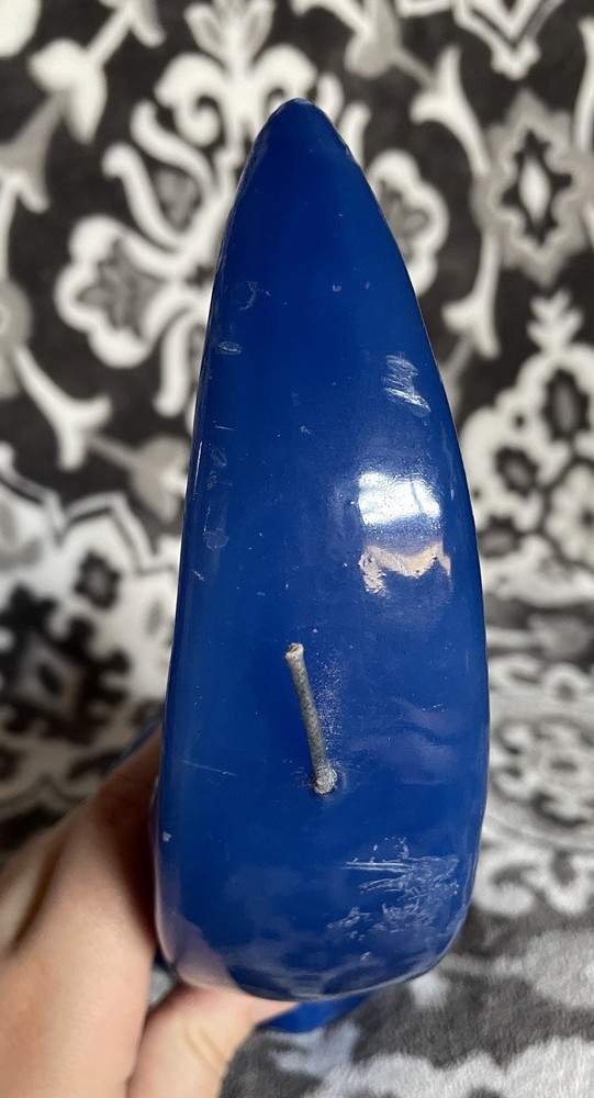 Vintage Celestial Cobalt Blue Moon Candle