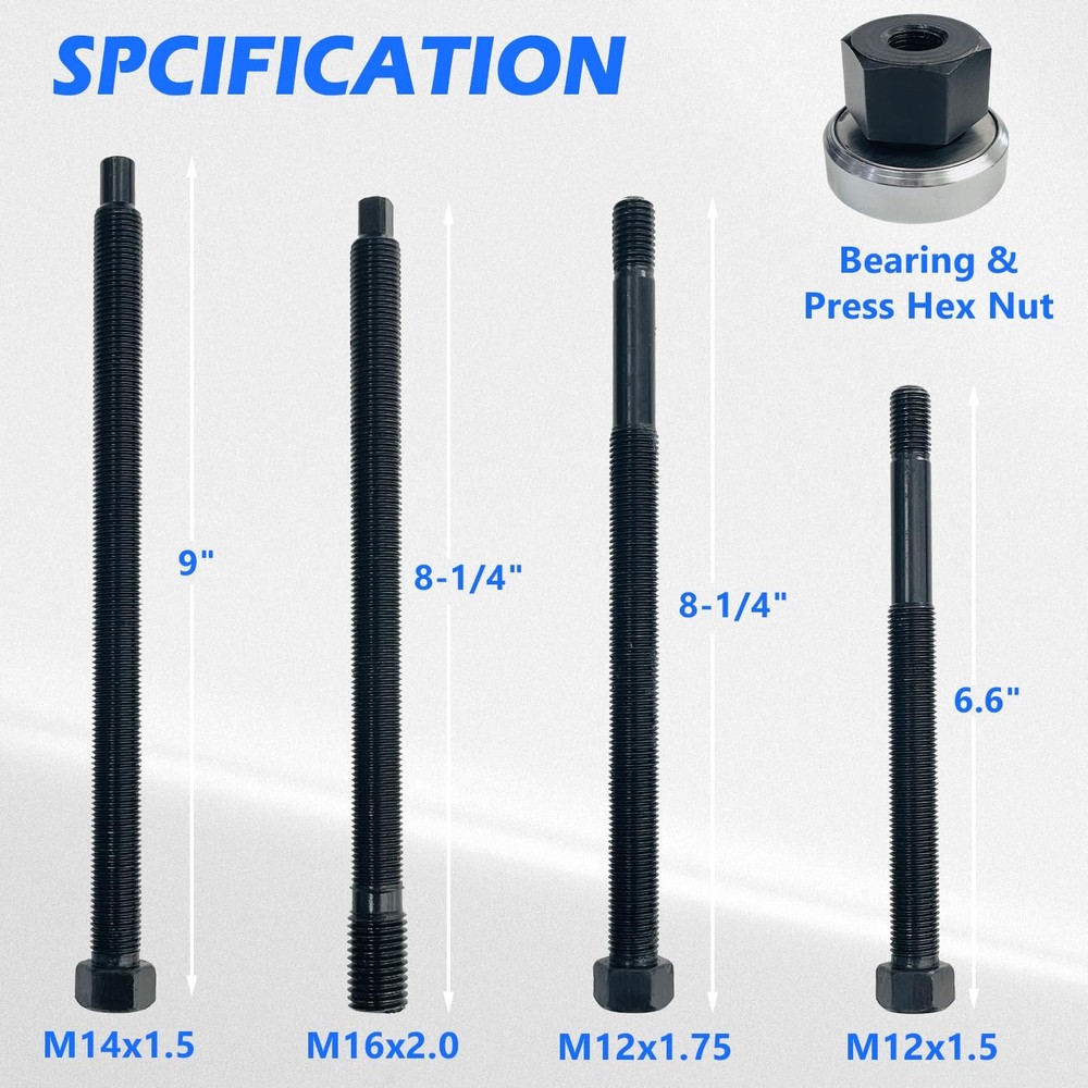 5Pcs Harmonic Balancer Installer Set, Extra Long Crank Pulley Damper Installa...