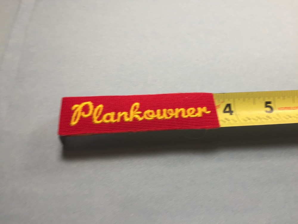 US Navy -Plankowner cloth patch (Yellow/Red)