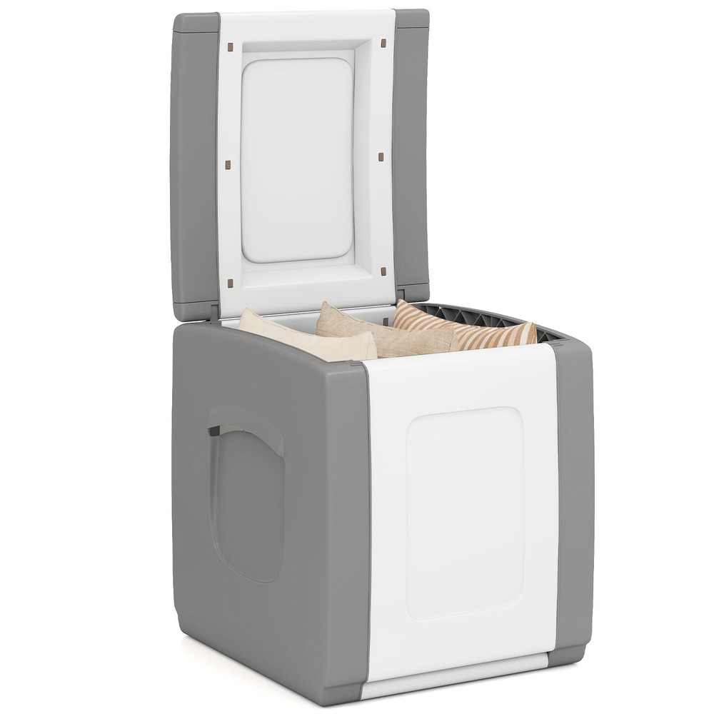 Deck Box,Patio Container with Lockable Lid, Weatherproof Plastic Storage Bin