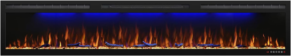 Recessed 88" Electric Fireplace with Adjustable Flame & Remote Control