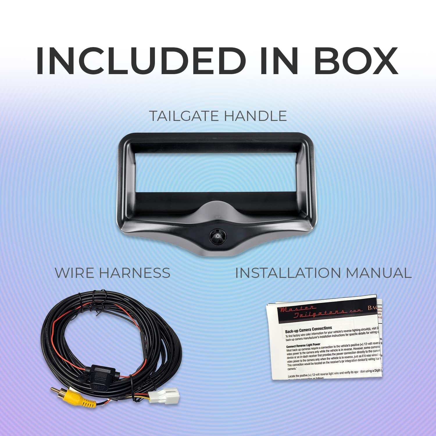 For Chevrolet C/K 1500 (1988-2000) Black Tailgate Handle Backup Camera