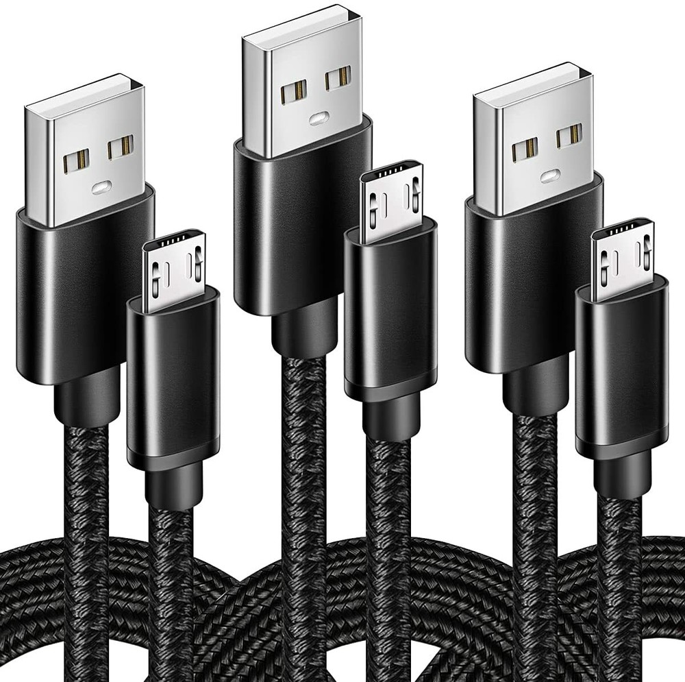 3X Braided Android V9 Fast Charging Data SYNC Charger Cable Cord 3/6/10FT LONG