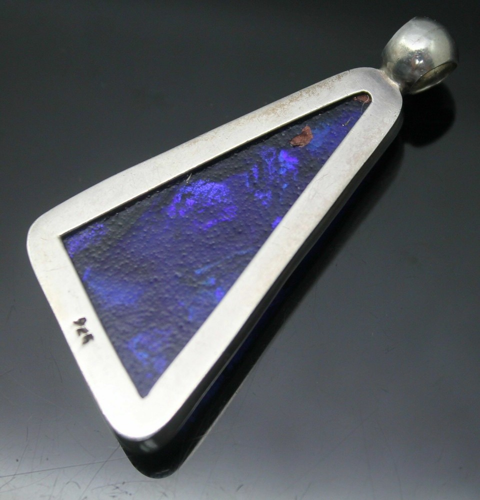 AMAZING MULTICOLORED DICHROIC GLASS SOLID STERLING SILVER SLIDE PENDANT
