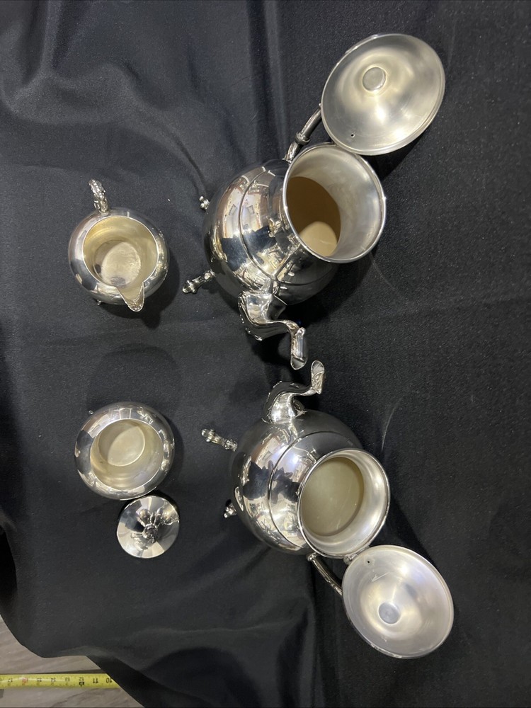 Vintage Silver Plate Tea Set Coffee Service 4 Piece