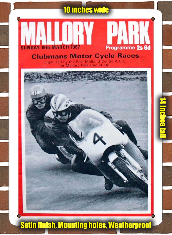 Metal Sign - 1967 Mallory Park Circuit Racing Program - 10x14 inches