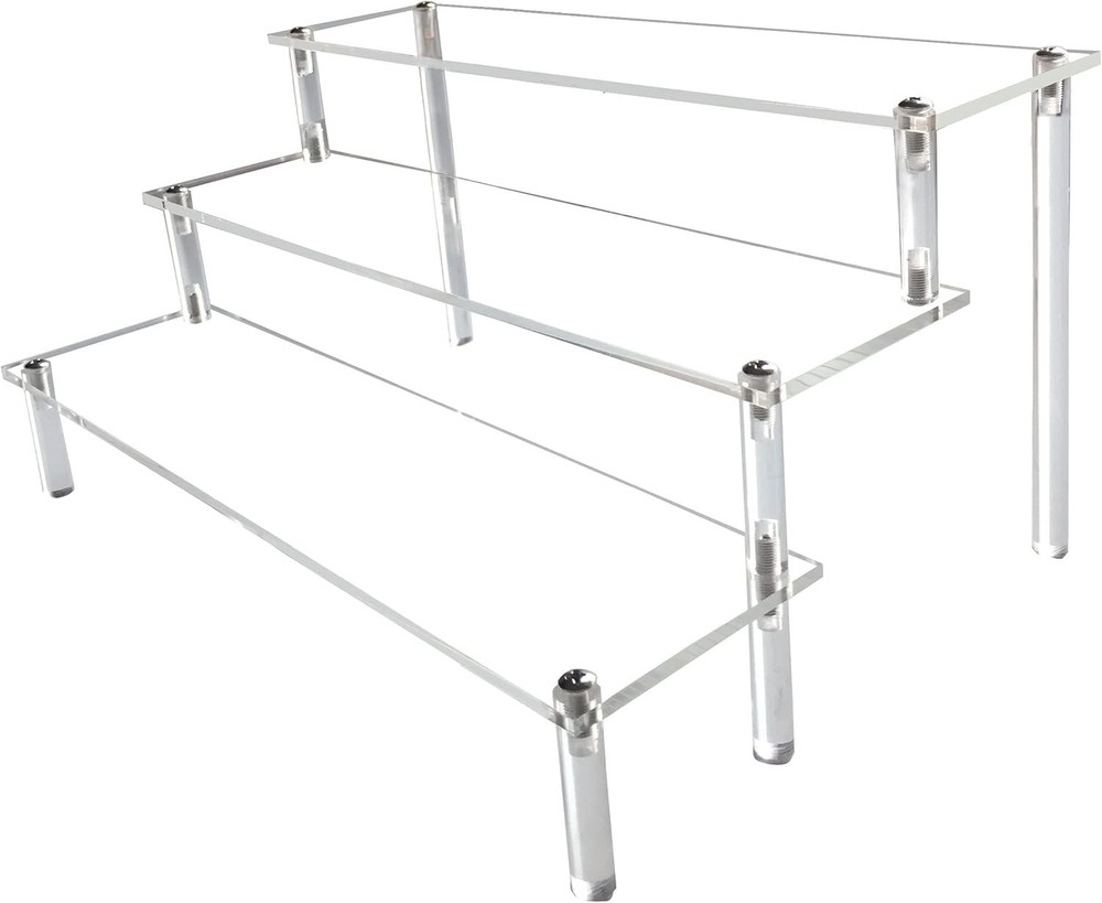 Acrylic Riser Clear Display Risers Stand Perfume Organizer 3 Tiered Shelf