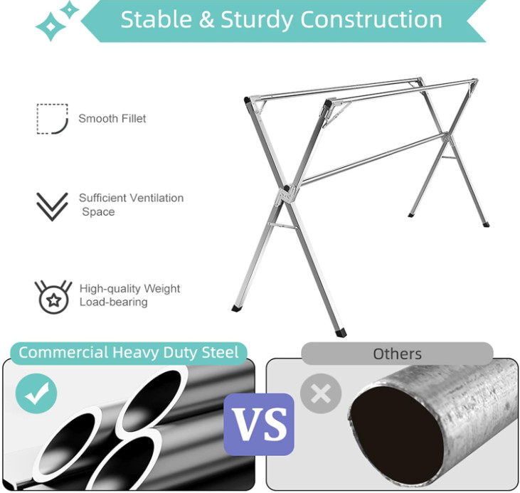 tendedero de ropa plegable portatil para interior colgador,ajustable, 79 Nuevo