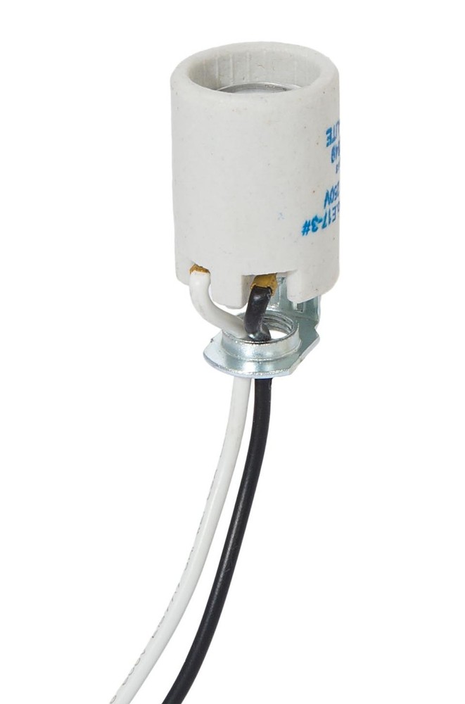 B&P Lamp Intermediate Base E17 Keyless Unglazed Porcelain Socket with Wire