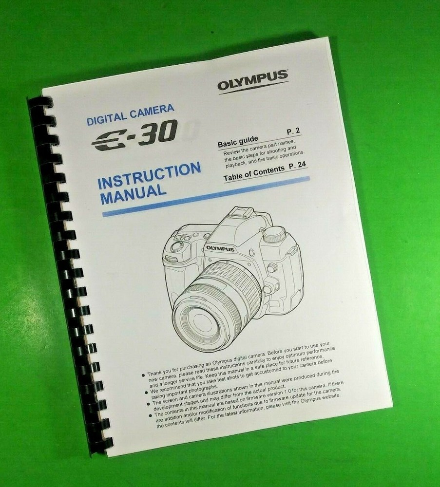 Owners Manual for Olympus E-30 E30 Camera 156 Pages W/Clear Covers!