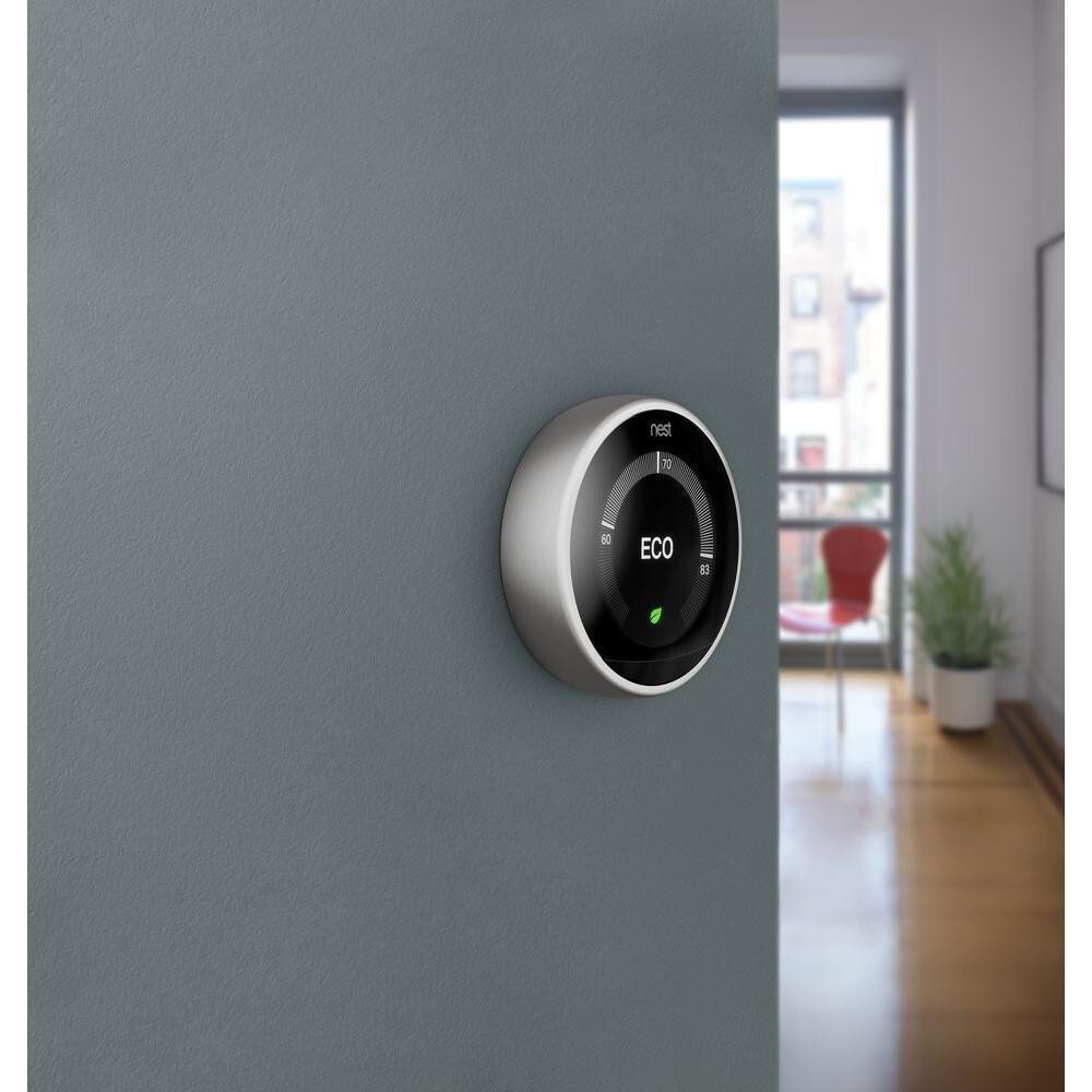 Google Nest 3rd Generation Learning WIFI Thermostat: T3007ES Stainless Steel A+