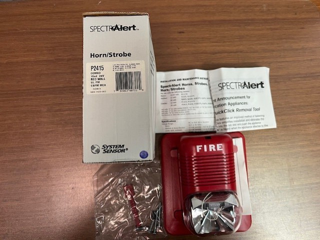 System Sensor P2415 Horn/Strobe combo, red wall mount; New