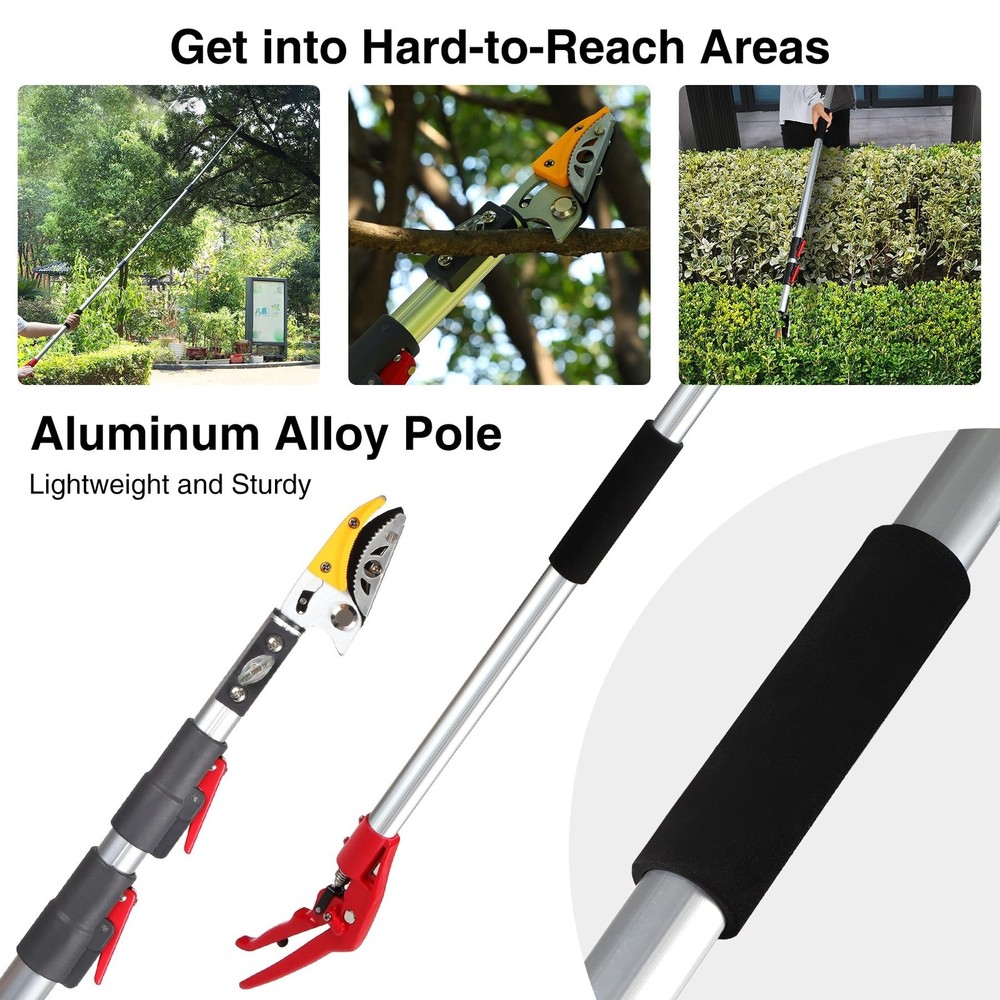 Lineslife Extendable Tree Pruner,Pole Pruner Pruning Shear, Telescopic Long H...