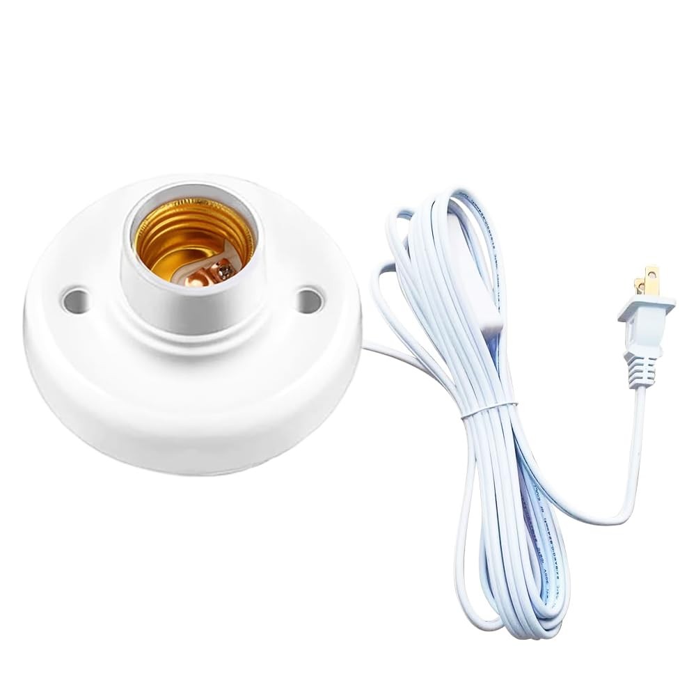 15ft Light Socket with Cord E26/ E27 Light Bulb Socket with On/Off Switch Han...