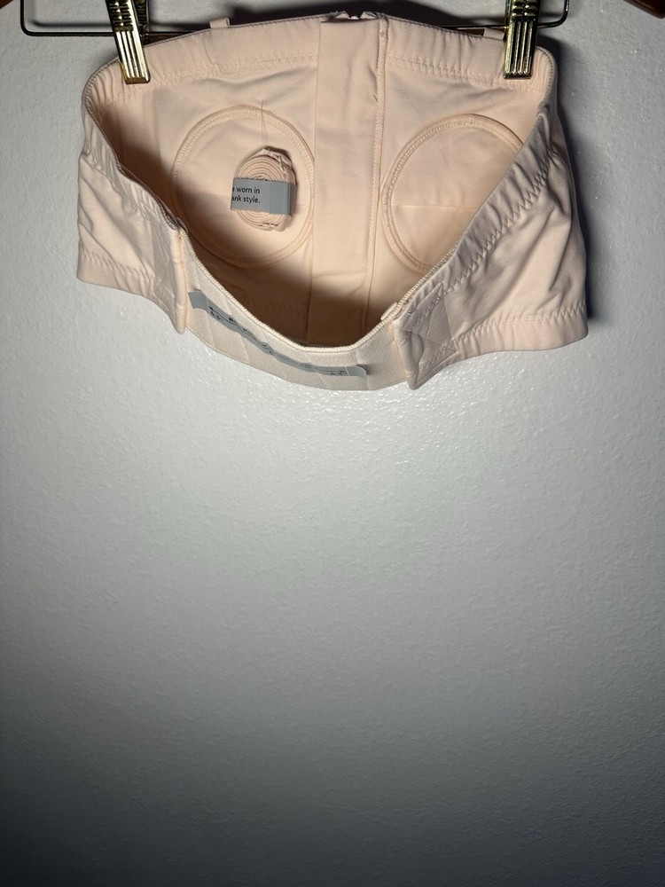 Beige Hands-Free Breast Pump Bra with Adjustable Back Panel