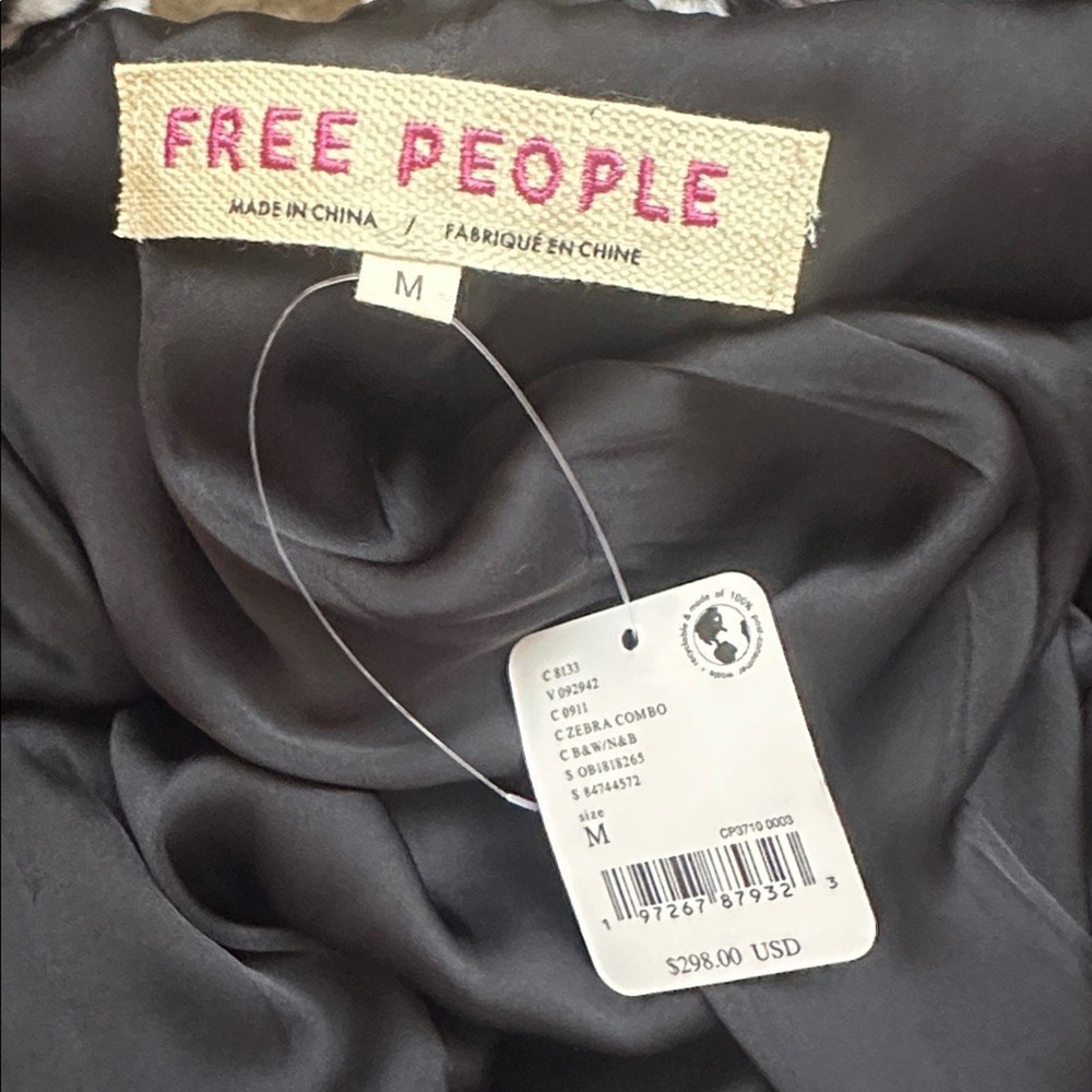 NWT Free People Perfect Zebra Maxi Jacket Size Medium