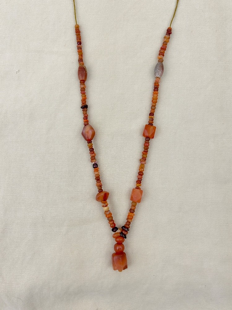 Ancient Bactrian Banded Agate and Carnelian Beads