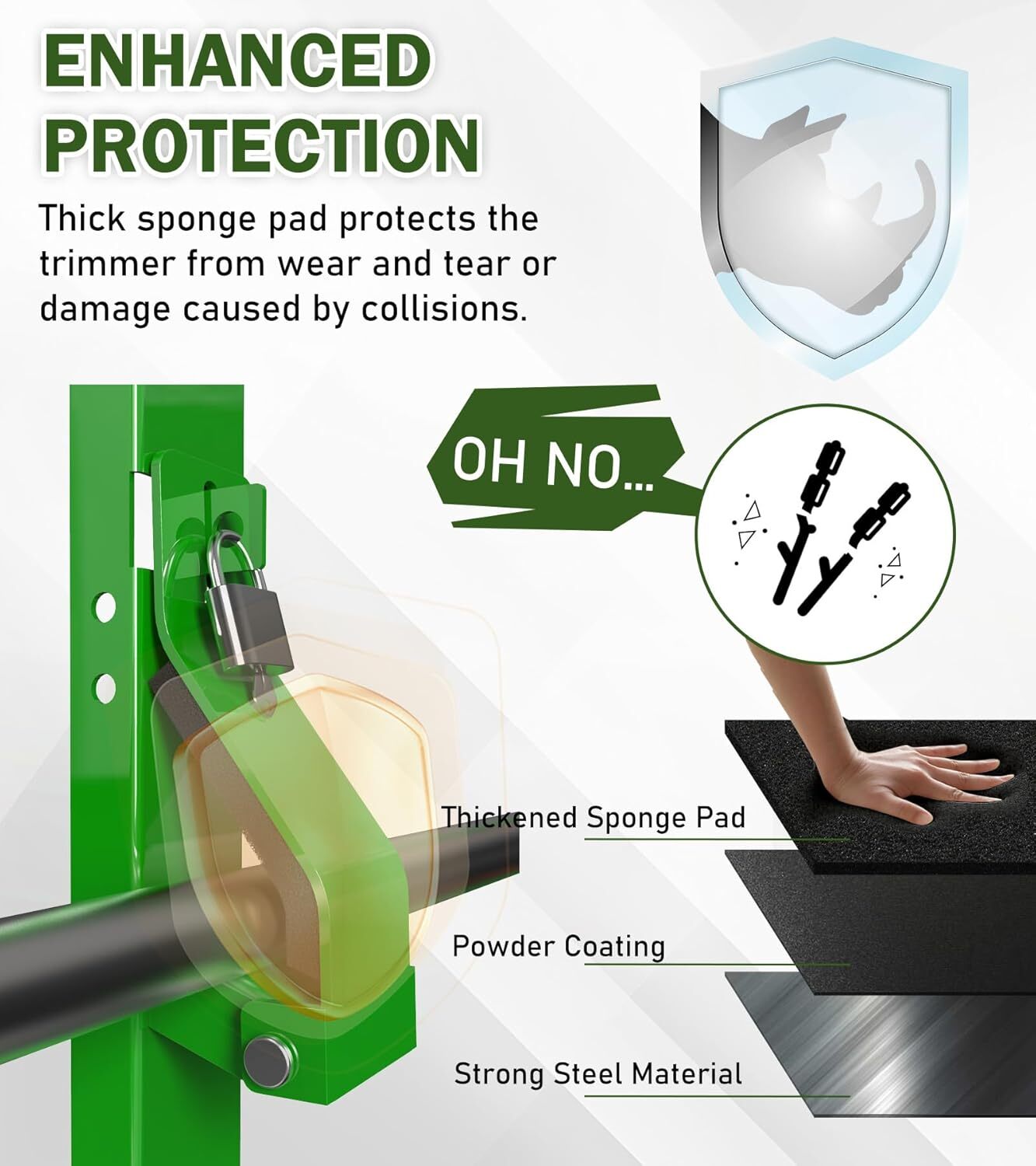 4 Place Lawn Accessories Weed Eater Racks for Trailers Trimmer Racks w/Lock