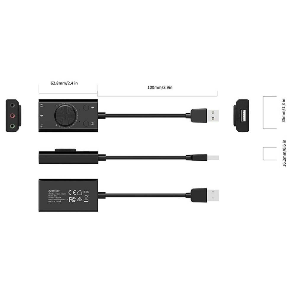 Universal External USB Sound Card For Speaker Microphone Earphone Plug&Play
