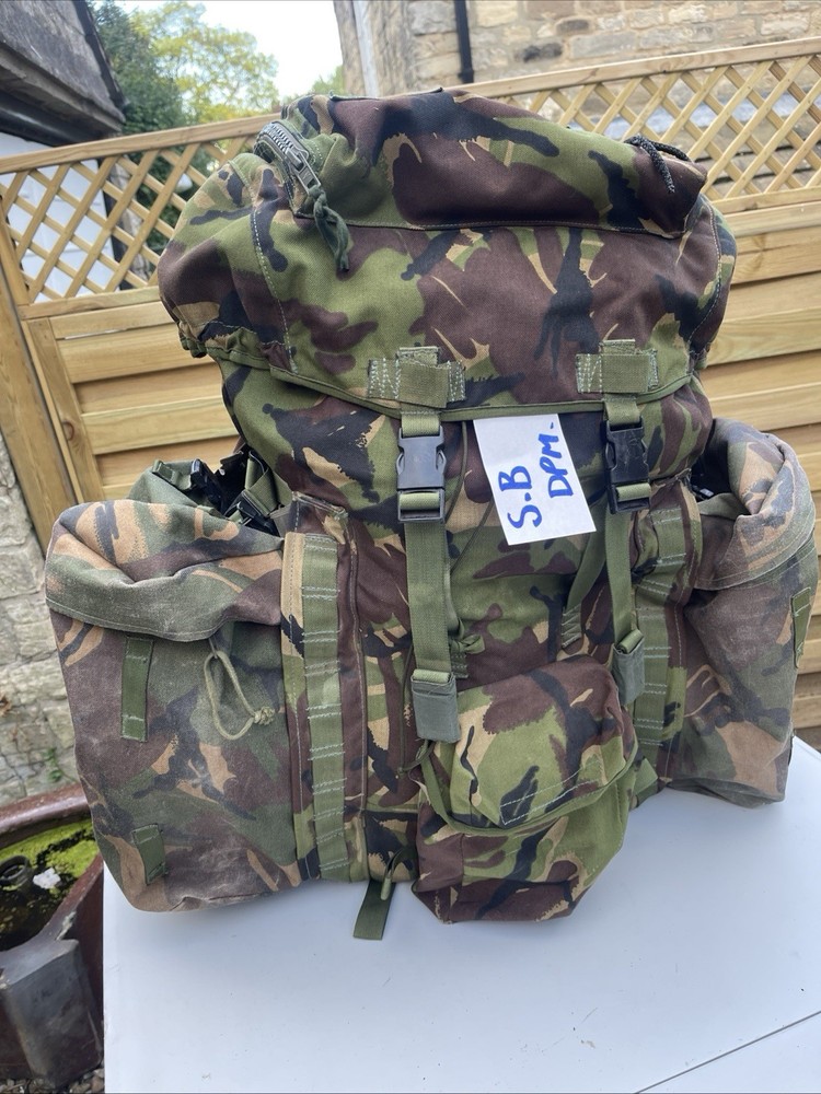 British Army Issue Rucksack + Frame Short Convoluted Back DPM + Side Pouches