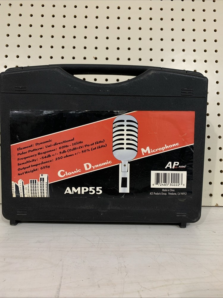 Vintage Classic Dynamic Microphone AP Audio AMP55 IN CASE - UNTESTED