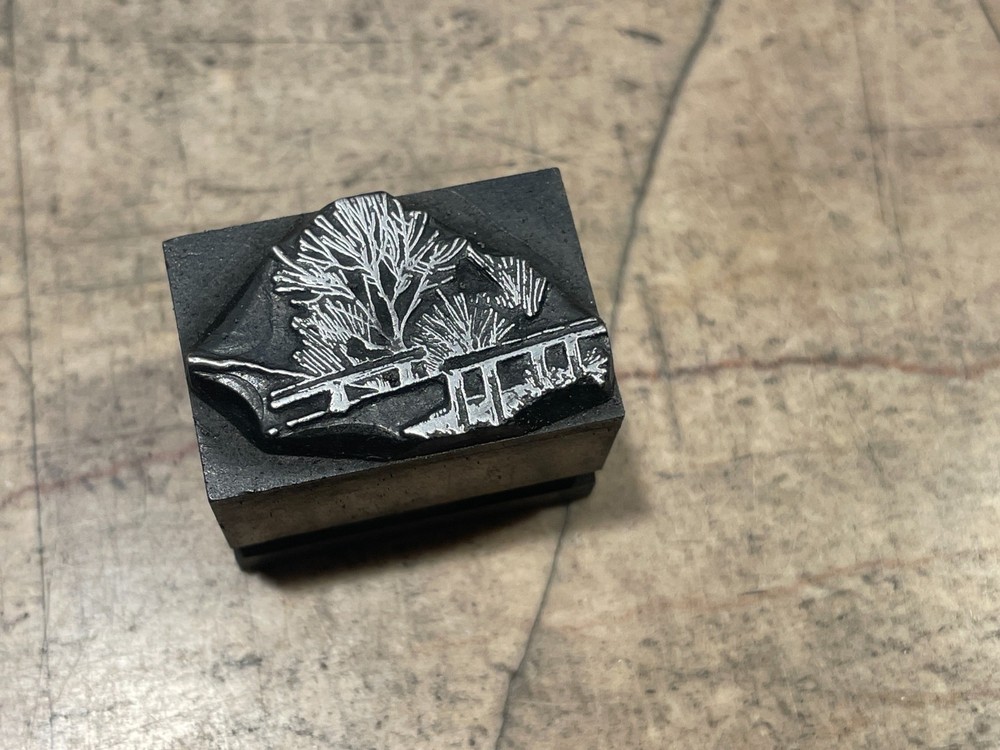 Printing Letterpress Printers Block Foundry Cast Bridge & Tree (2136)