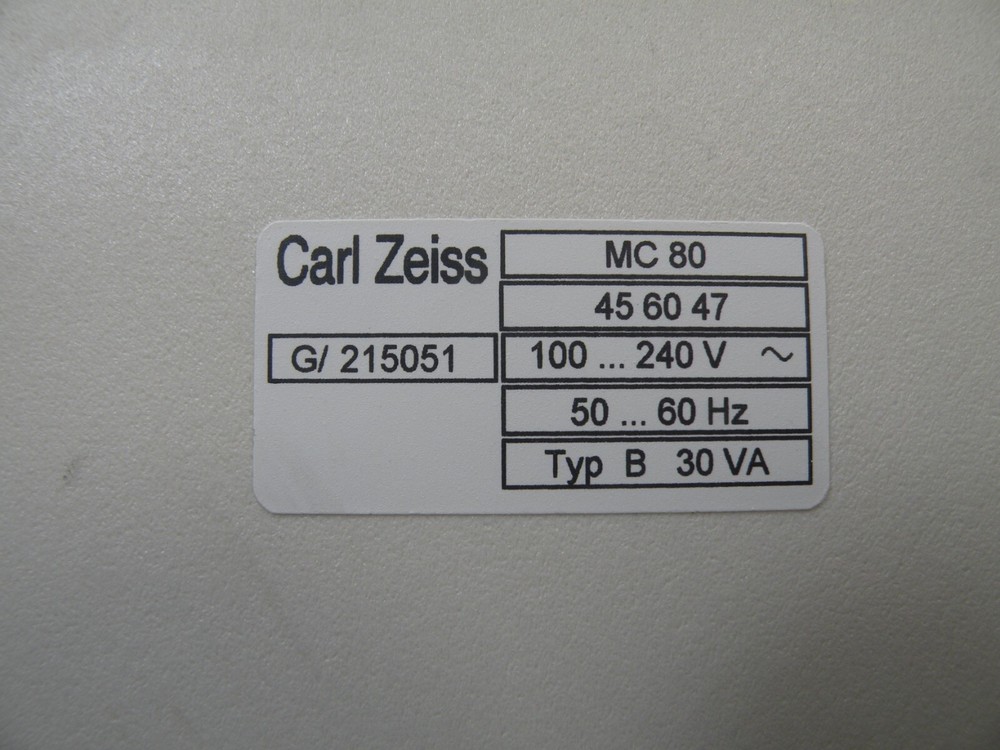 Carl Zeiss MC-80 Microscope Camera Exposure Controller w/ Camera, Cord & Cable