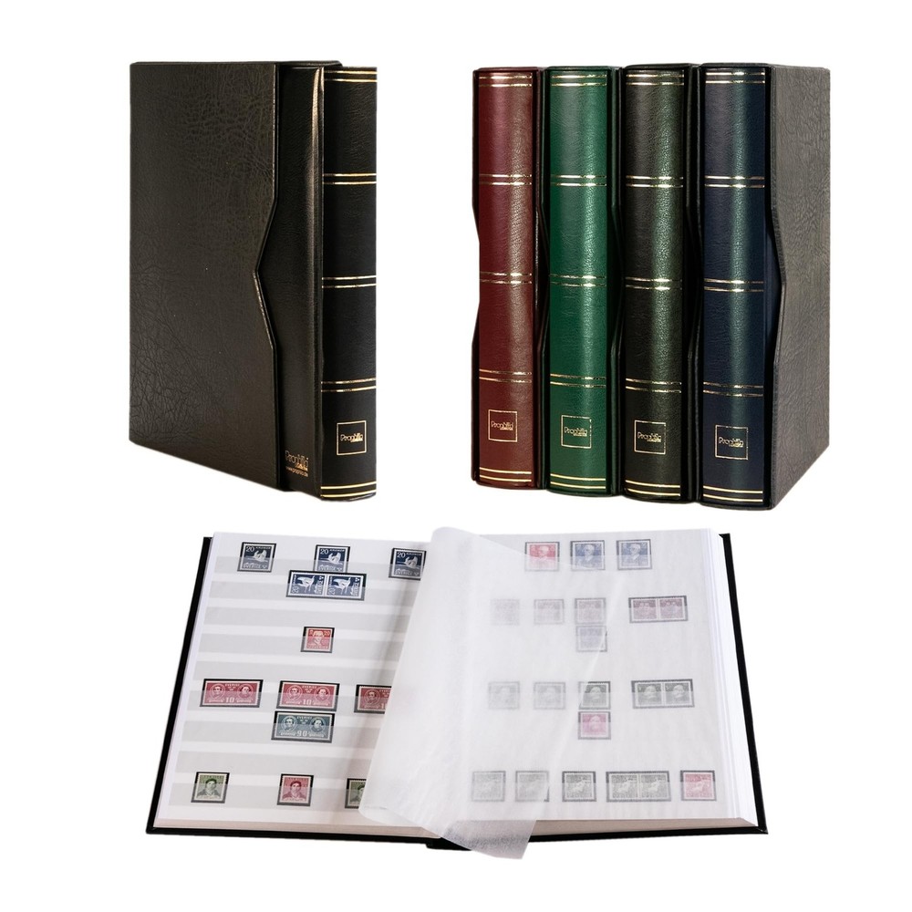 Prophila stockbook 60 White Sides Padded with slipcase Black