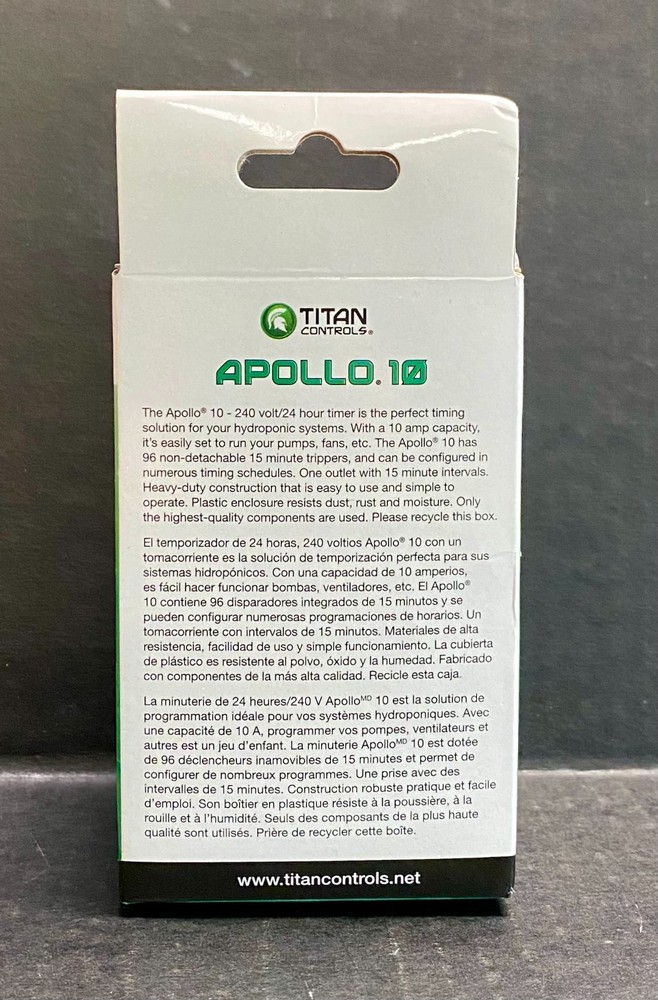 Titan Controls Apollo 10 - One Outlet Mechanical Timer 240V