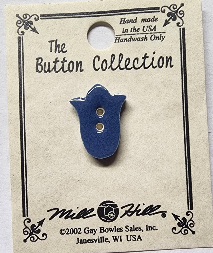 DIY Mill Hill Ceramic Button - Blue Spring Tulip