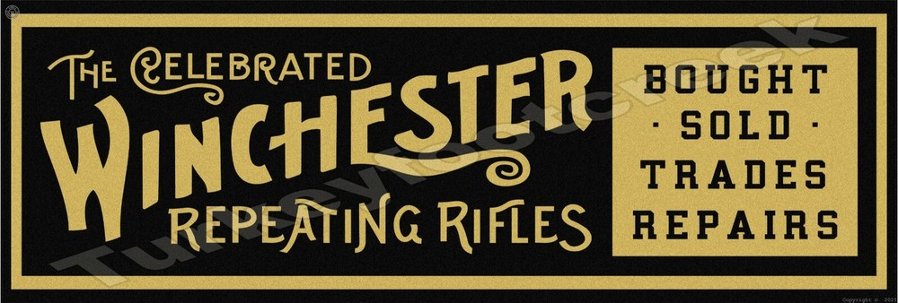 WINCHESTER REPEATING RIFLES 6" x 18" METAL SIGN