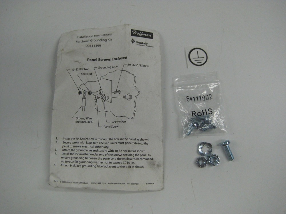 HOFFMAM 99411399 ENCLOSURE GROUNDING KIT NSMP