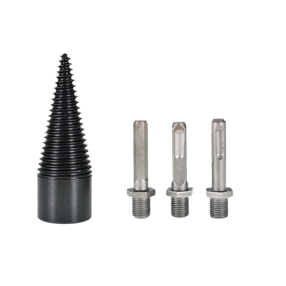3 Pack Removable Hex+Square+Round 32mm Firewood Log Splitter Drill Bit Set