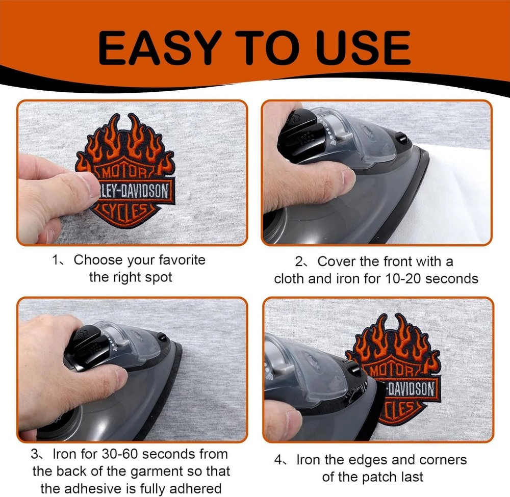 Harley Motorcycles Iron On Patch - Sew Patch - Embroidered Patch 3" x 3.5"