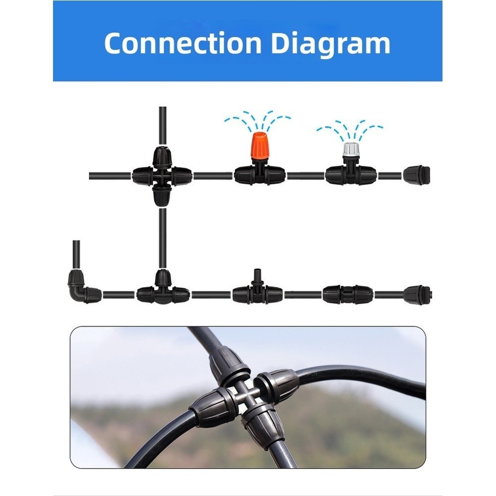 4/7 Hose Connector Multi-outlet Interface Snap Lock Mechanism Tool-free Assembly
