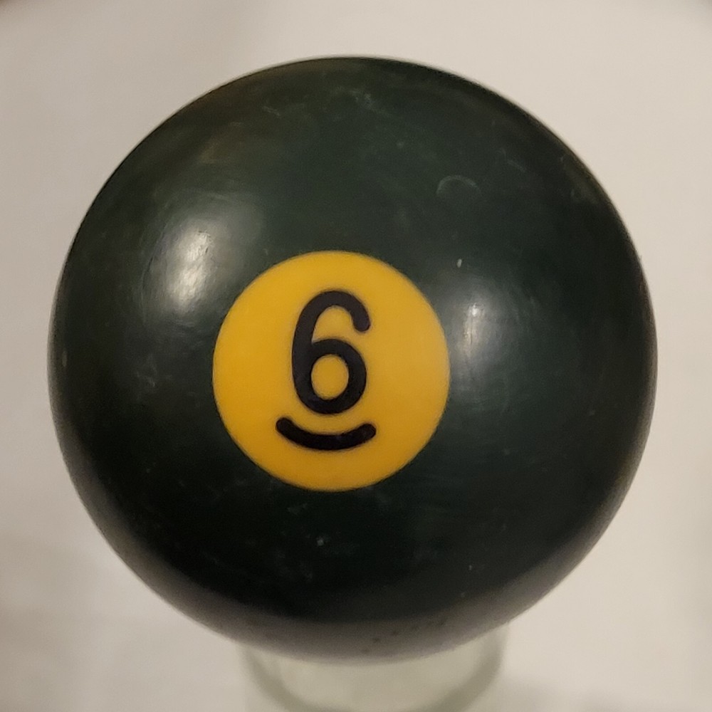 Vintage Number 6 Solid Green Replacement Pool Ball Yellowed Dot