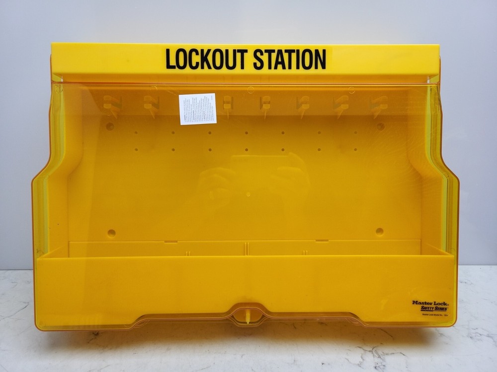 Master Lock S1850E410 6-Lock Electrical Focus Lockout Station CASE CORNER DAMAGE