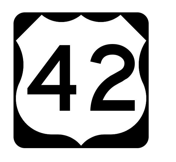 US Route 42 Sticker Decal
