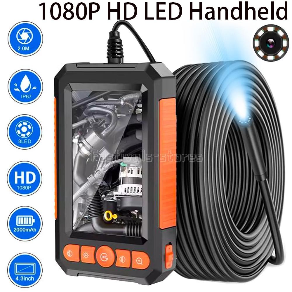 1080P LED Handheld Industrial Endoscope Borescope 8mm Inspection Snake Camera