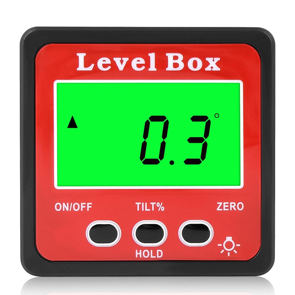 Digital Angle Finder Level Gauge Measuring Tools Magnetic Protractor Box Bevel