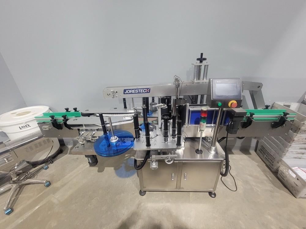 Jorestech OMICRON-2 Automatic Front and Back Labeler for Flat and Round Bottl...