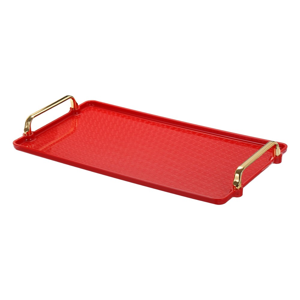 16.1" x 8.7" Modern Rectangular Decorative Tray Jewelry Platter Red