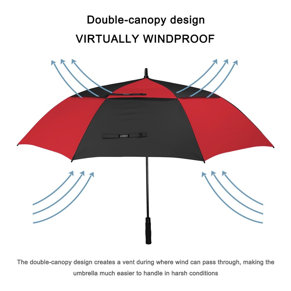 G4Free 54" Automatic Open Golf Umbrella Extra Large Oversize Double Canopy Vente