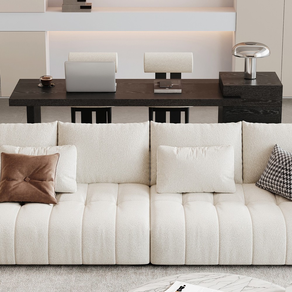 Modern Black Wood Grain Sofa Side Table - MDF Multipurpose Entryway Console Tab