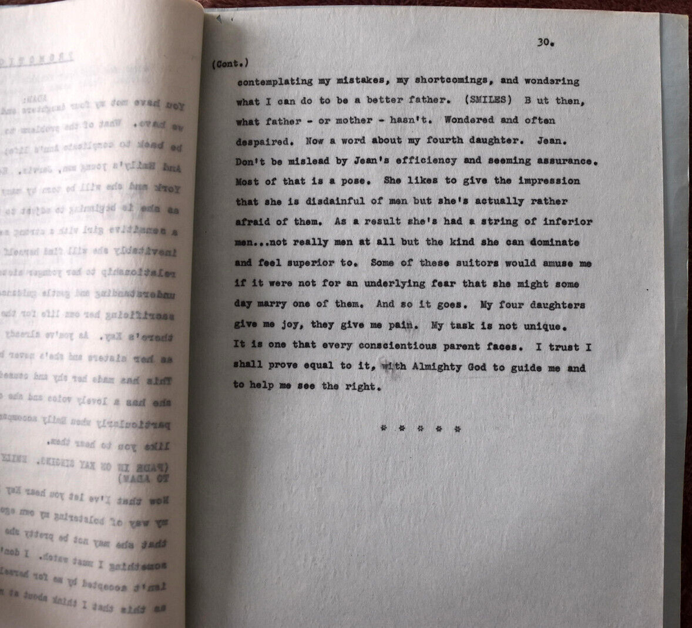 Michael Raffetto " Four Daughters I " Original Script