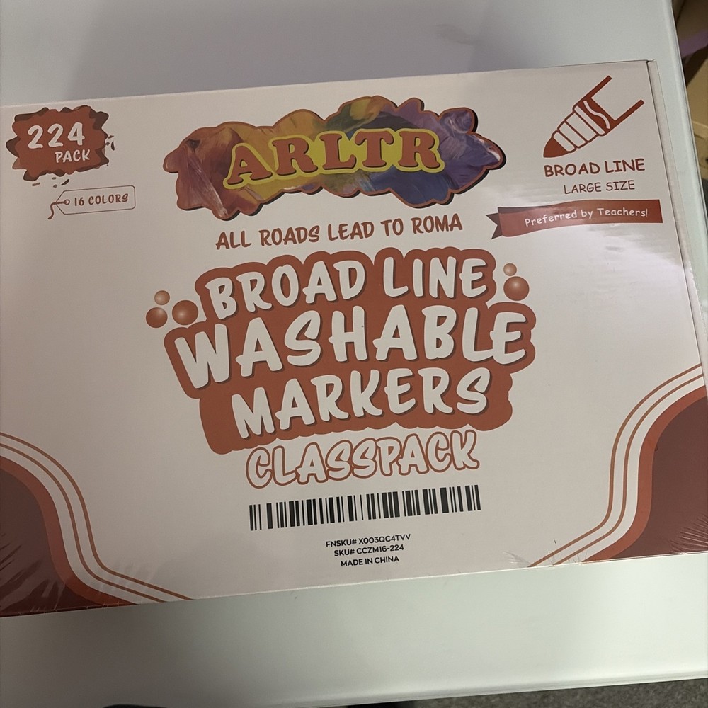 224 Washable Markers Broad Line Large Size Class Pack