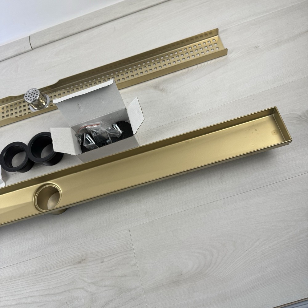 36 Inch Linear Shower Drain Rectangular Floor Drain with Accessories Square Hole